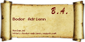 Bodor Adrienn névjegykártya